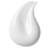 A white droplet of cream being smeared upwards.
