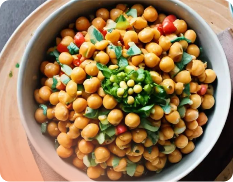 High protein chickpea salad